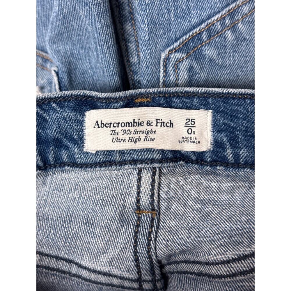 Abercrombie & Fitch Jeans 25 / 0 Womens 90s Straight Cross Button High Rise - Picture 6 of 7